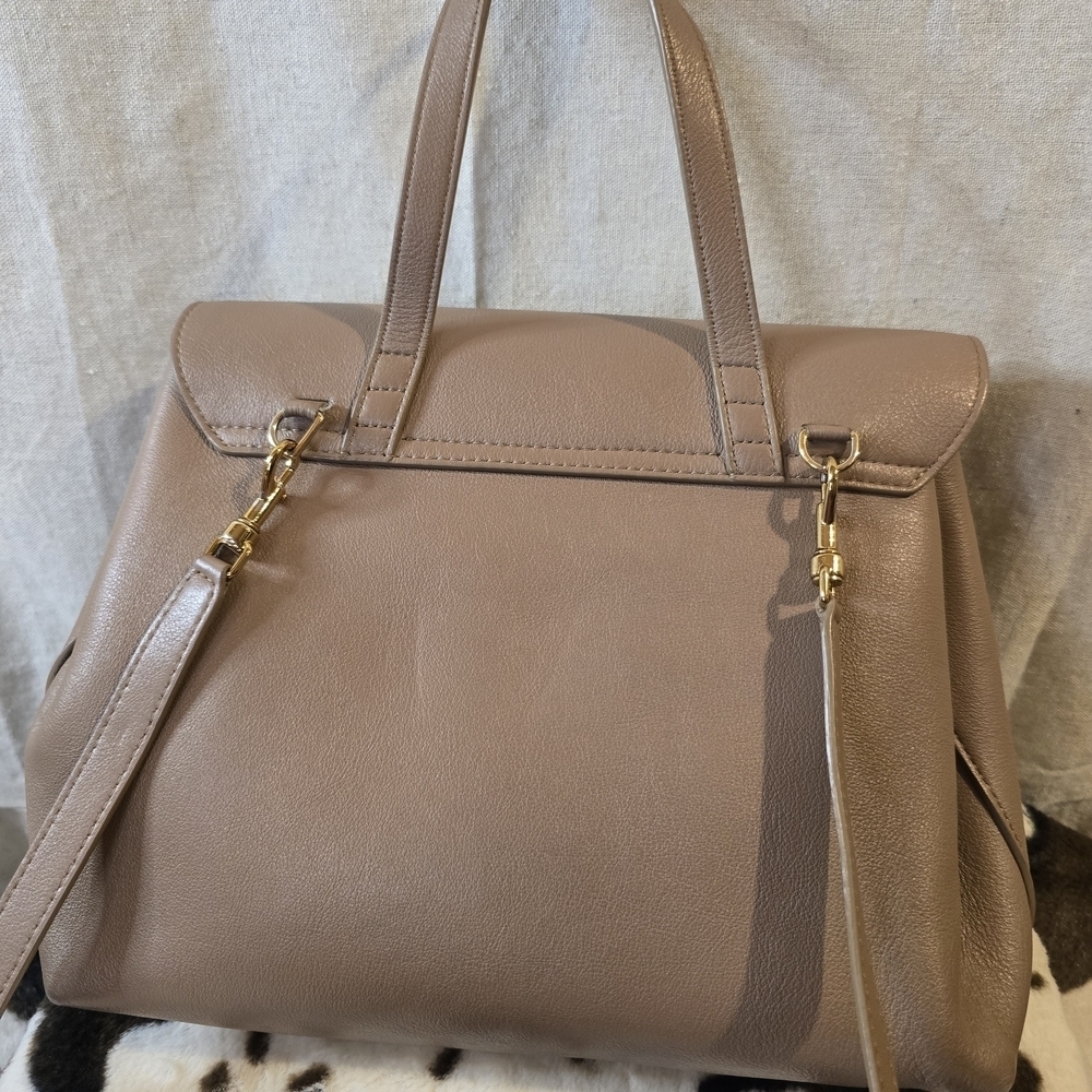 Mansur Gavriel Taupe Leather Backpack View 2